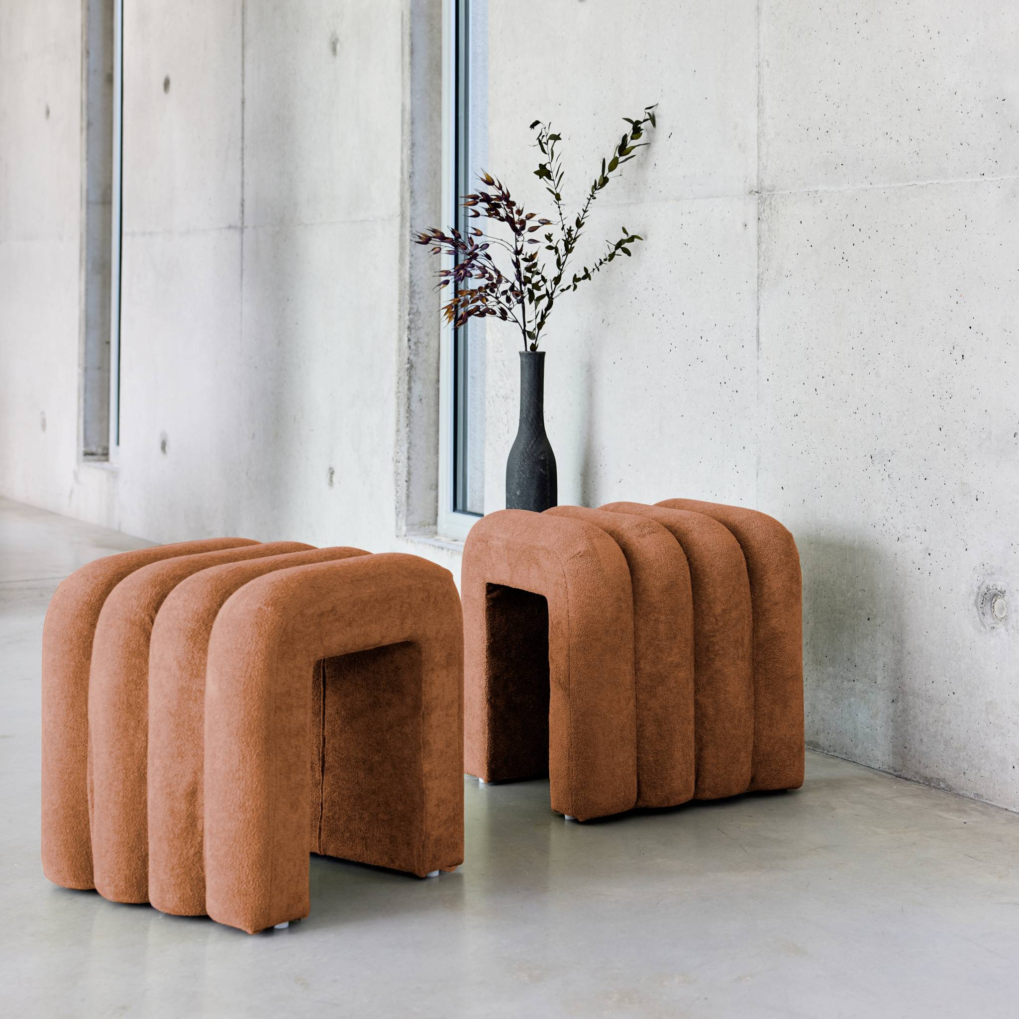 sweeek - Stoffen eigentijdse poefs (set van 2)