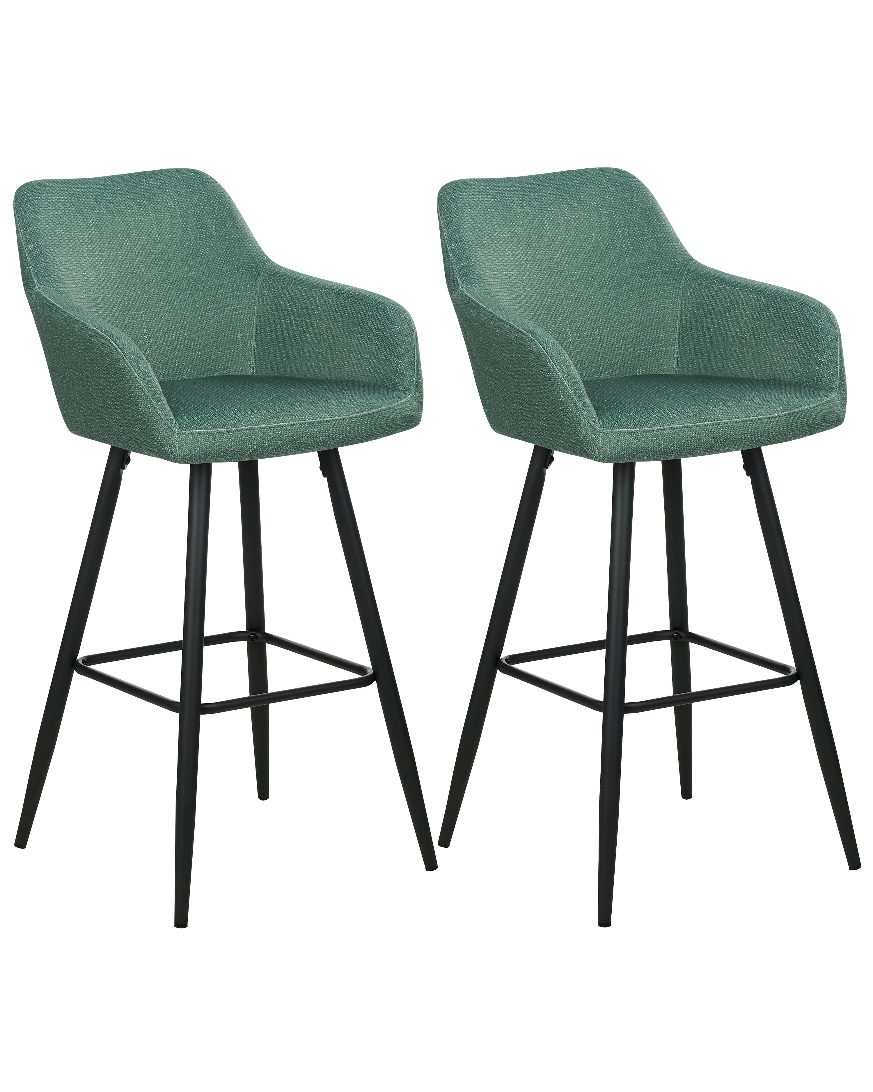 Set van 2 barstoelen CASMALIA Fluweel Donkergroen