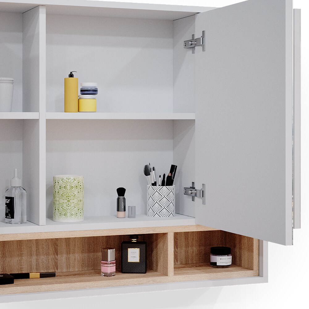 Vicco Spiegelschrank Badschrank Badspiegel 80cm Badmöbel Beatrice 3-türig Ablage