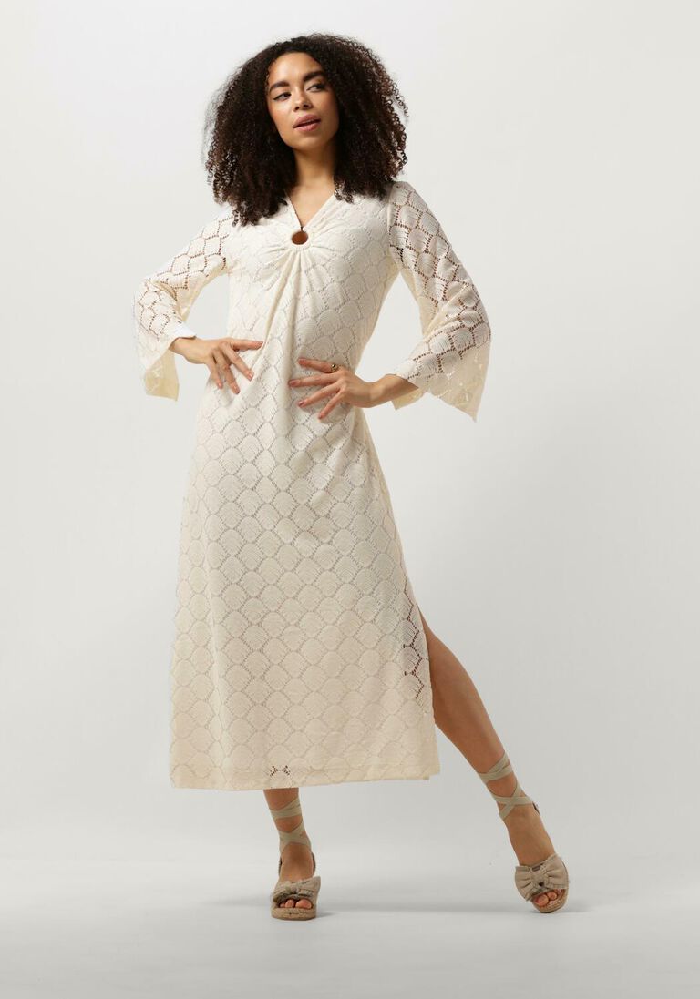 ANA ALCAZAR witte ana alcazar midi jurk maxi dress sleeves