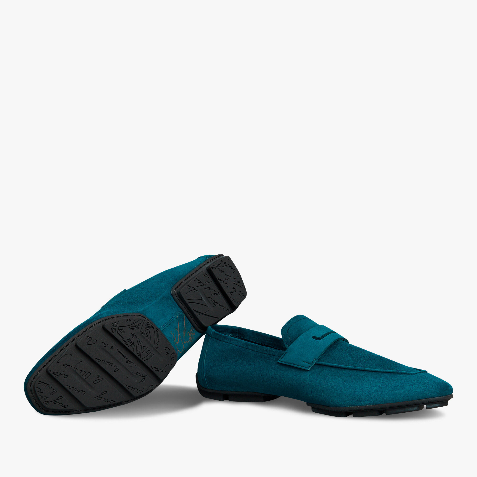 Mocassin Lorenzo Drive En Cuir Camoscio Scritto