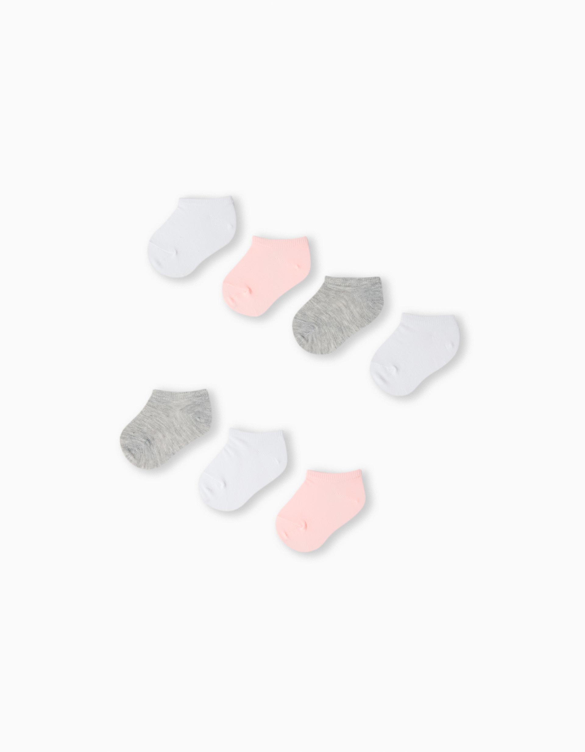 Pack 7 Pares de Meias Tornozelo, Bebé Menina, Multicor