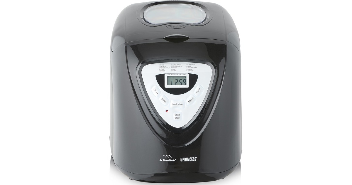 Princess152009 Broodbakmachine  (Zwart/zilver, Voor het maken van brood, cake, jam, yoghurt en rijst)