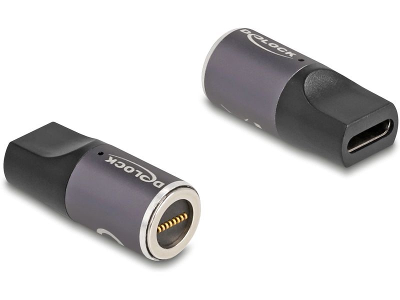 Delock Adapter Spezial - USB Type-C Delock Adapter für Notebook Ladekabel USB Type-C Buchse zu magnetischem 8 Pin Konnektor
