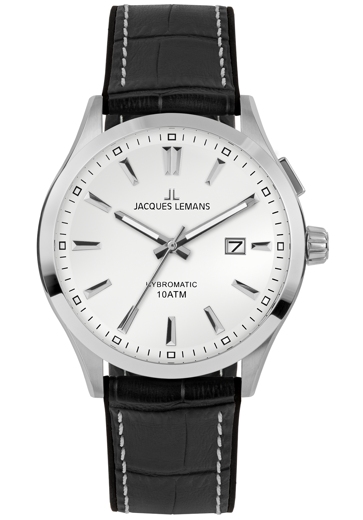 Jacques Lemans Herrenuhr Hybromatic leather white 1-2130B