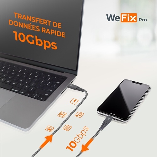 Chargeur pour téléphone mobile Wefix Pro Chargeur secteur GaN 30w + cable 1M USB-C