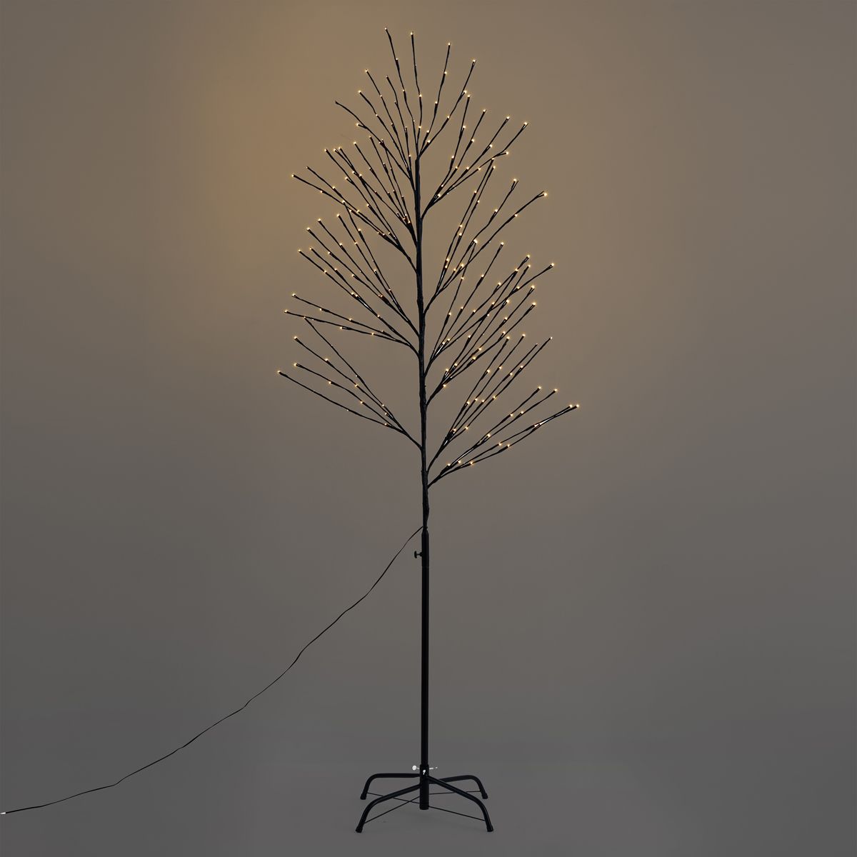 Kerst kerstboom zwart 200cm incl. LED IP44 - Vixen