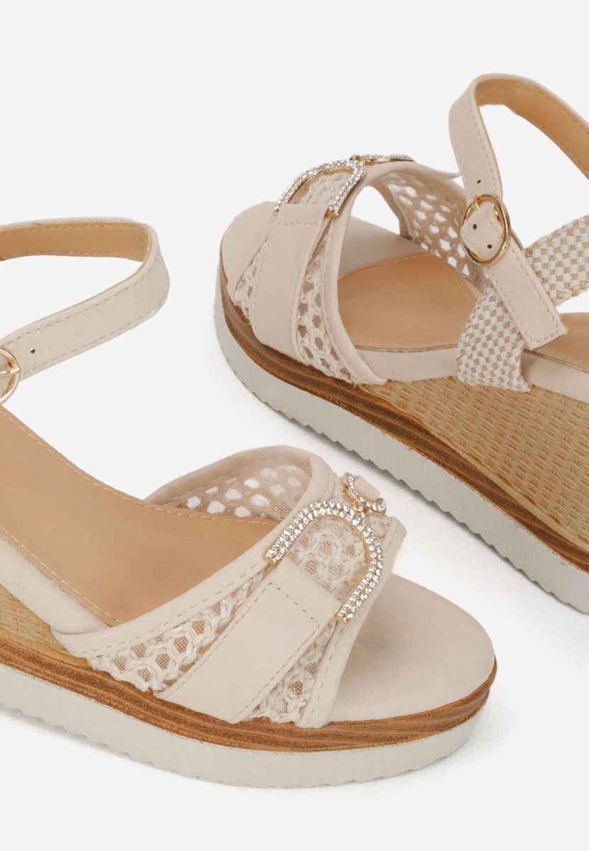 Sandales à plateforme beige Ramiela