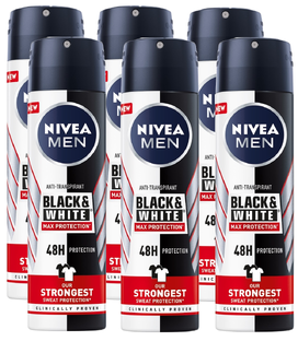 Nivea Men Black & White Max Protection Anti-transpirant Spray Voordeel 6x150ML