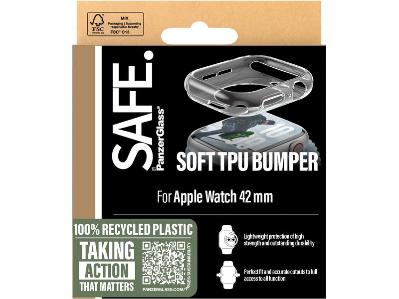 SAFE. Displayschutz TPU Bumper Transparent 42 mm Displayschutz für das Apple Watch Series 10