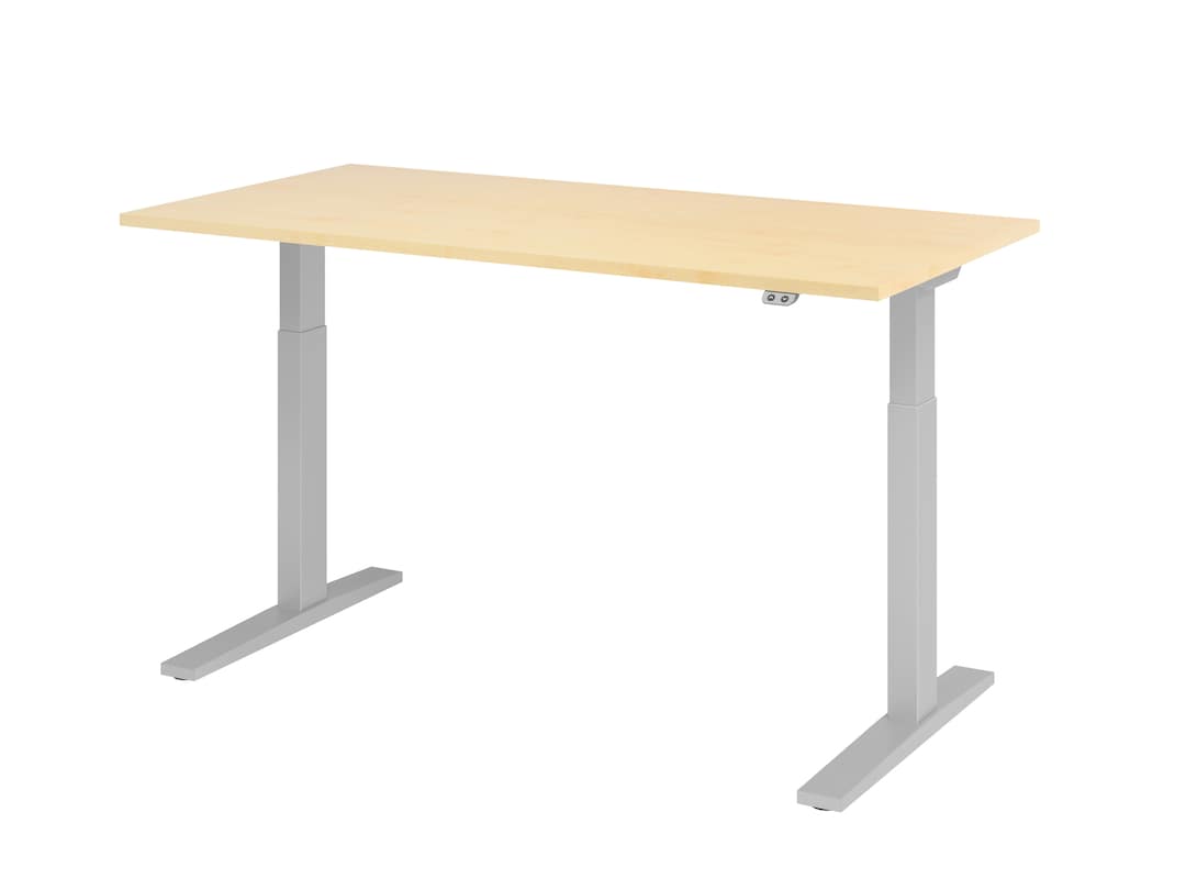 Stehtisch 160 x 120 x 80 cm Ahorn/ Silber