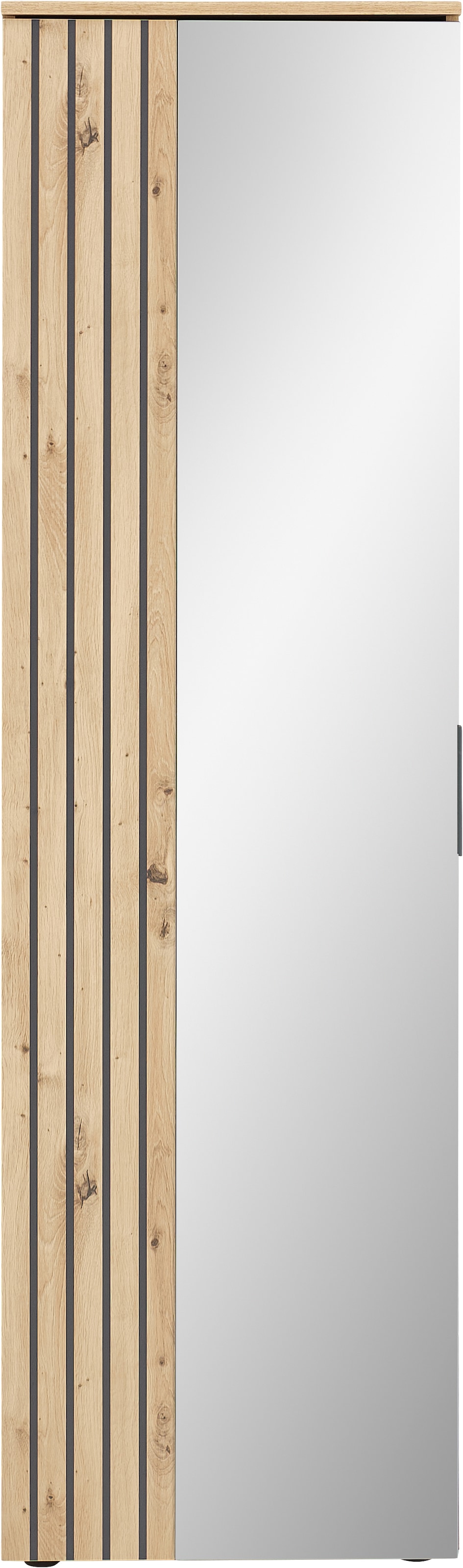 HBZ Garderobenschrank »Volano in Eiche Artisan Dekor, BxHxT 57x195x38cm« 1 Stk. tlg. Mit 1 Kleiderstange ausziehbar, 4 Einlegeböden