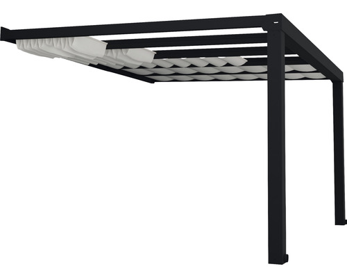 Palram-Canopia kabelspanzonnescherm - schaduwset voor terrasoverkapping Stockholm 370x340 cm (5 stuks 64,5x340 cm) wit