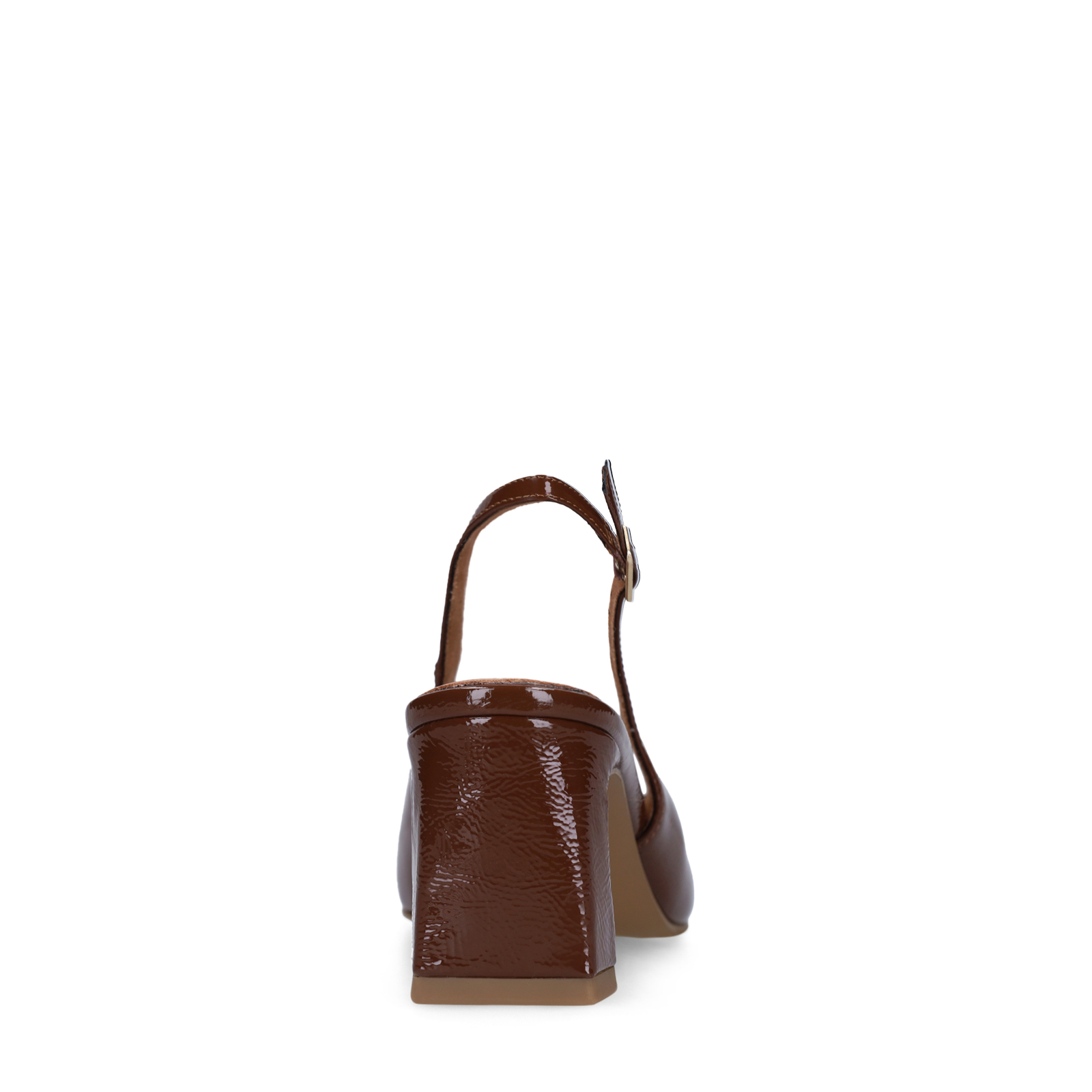 Bruine lak slingbacks