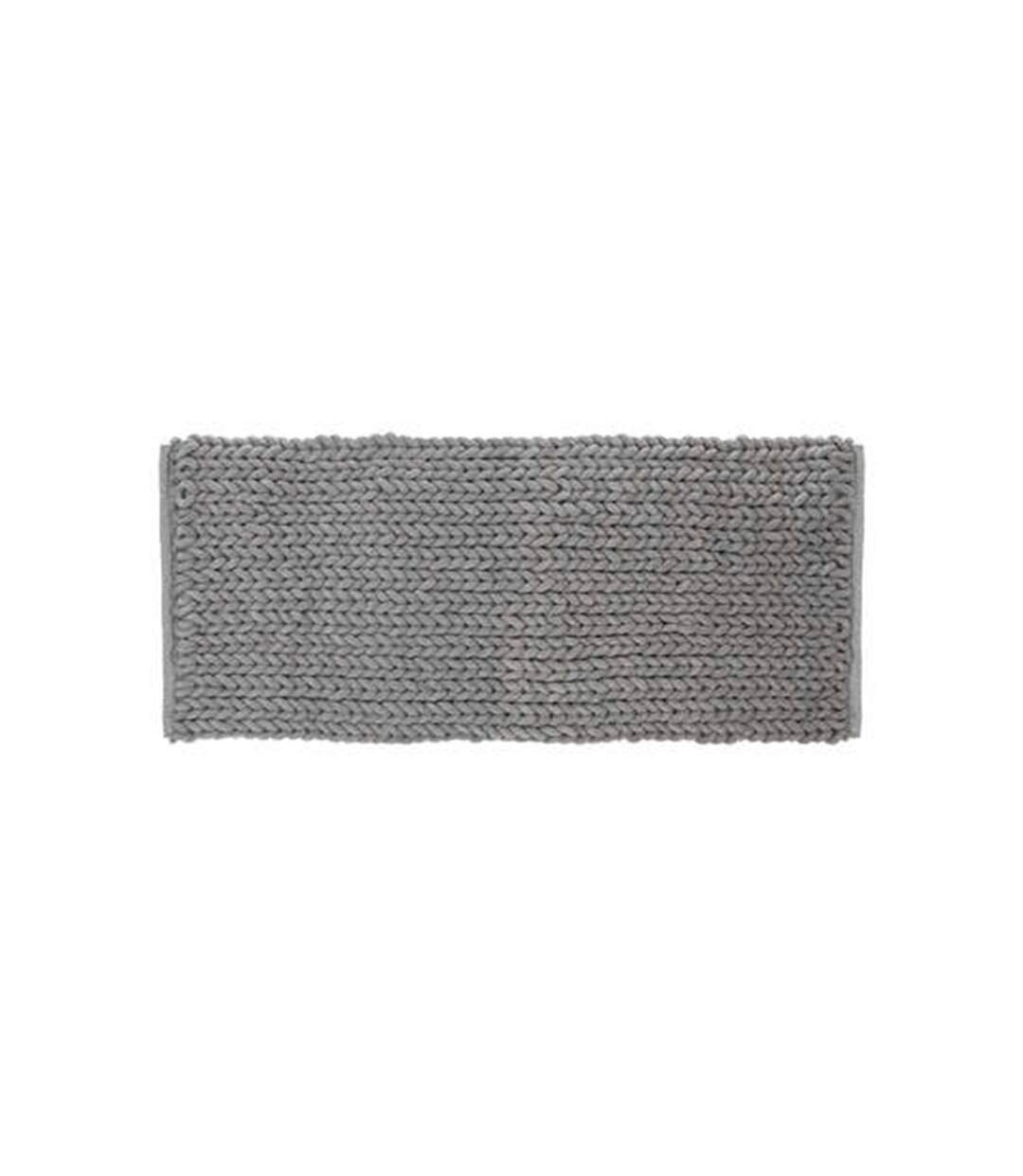 Tapis de Salle de Bain Tissé Épais 50x120cm Gris