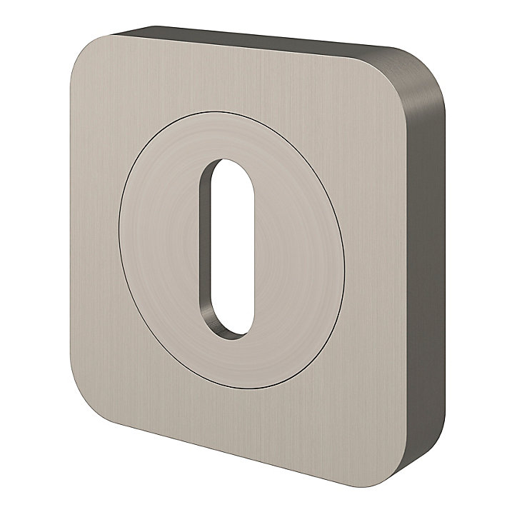 Rosace de fonction rond à visser à serrure GoodHome Duod effet nickel satin gris Ø52.5mm