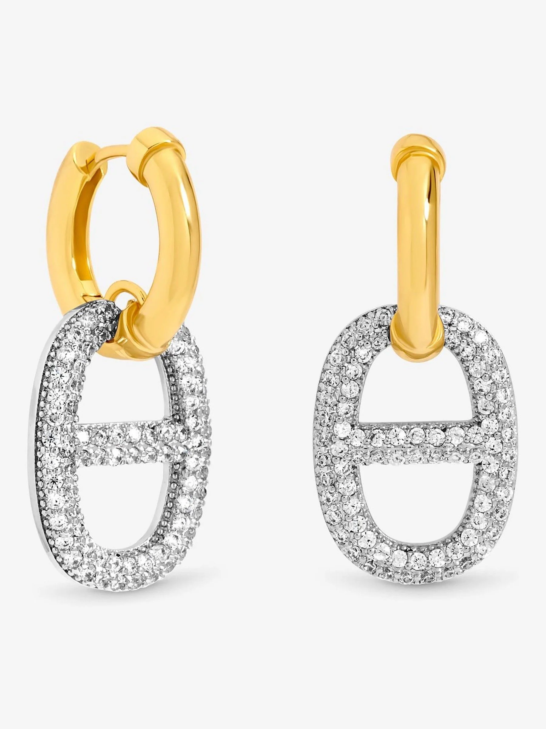 Jon Richard 18K Plated and Crystal Link Drop Earrings