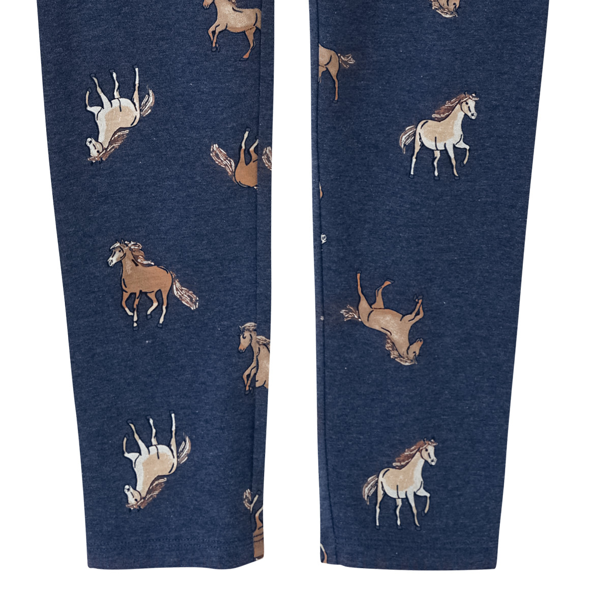 Yigga Mädchen Leggings mit Pferde-Print dunkelblau