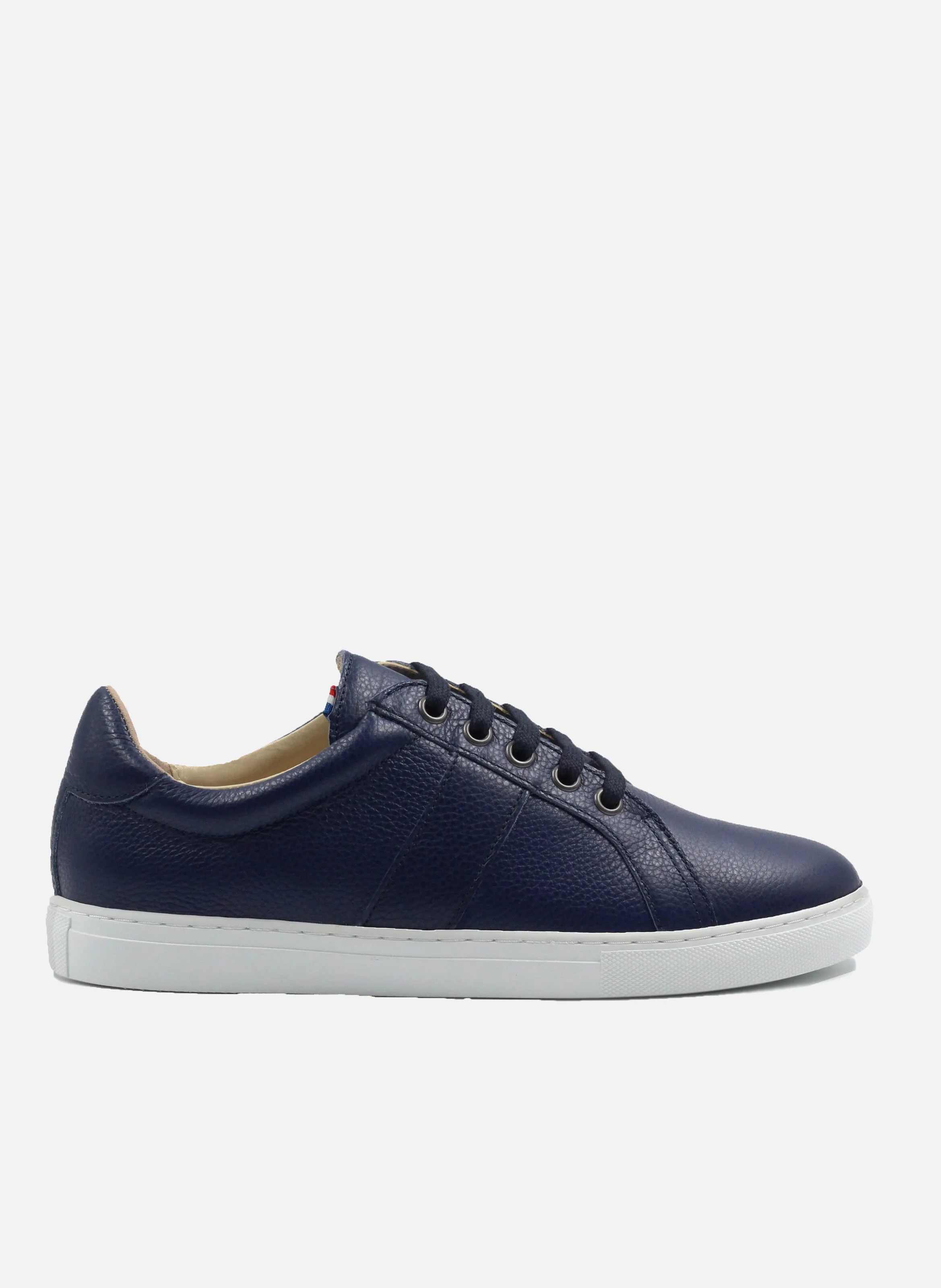 Baskets mif cuir grainé | Bleu