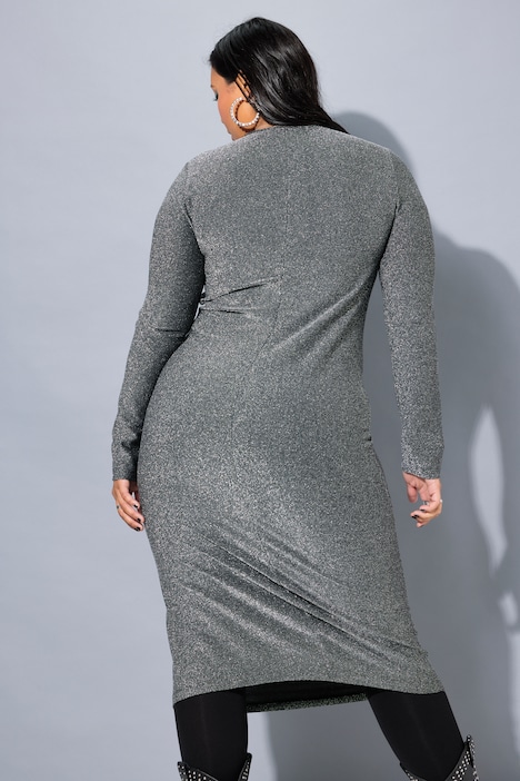 Midikleid, Glitzer, A-Line