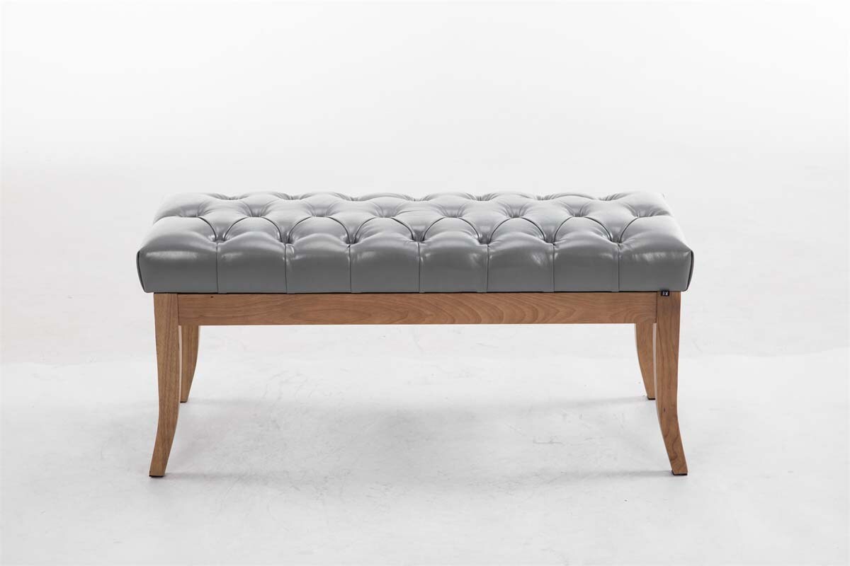 CLP Sitzbank Ramses Mit Polsterung Und Kunstlederbezug I Holzbank Mit 46 CM Sitzhöhe