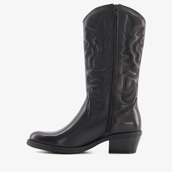 Harper leren dames western boots zwart