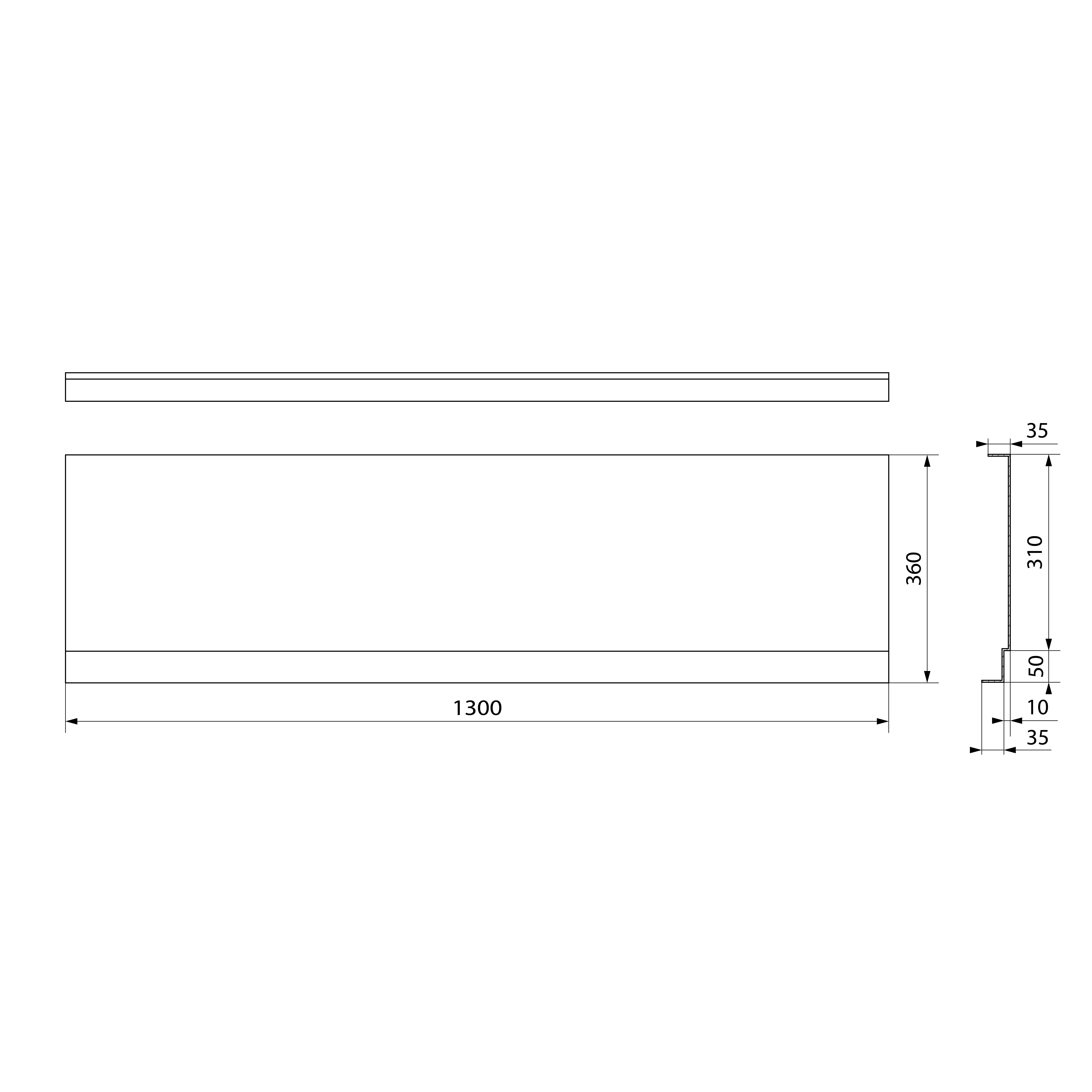 Polysan Deep Plain Nika douchebakpaneel 130x36cm wit