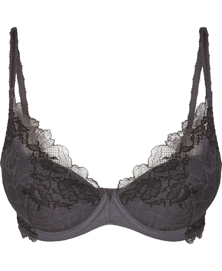 Wacoal Lace perfection push up bra Charcoal