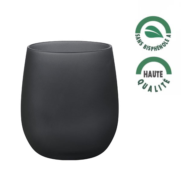 Lot de 2 verres à eau Satin noir Polycarbonate 35 cl