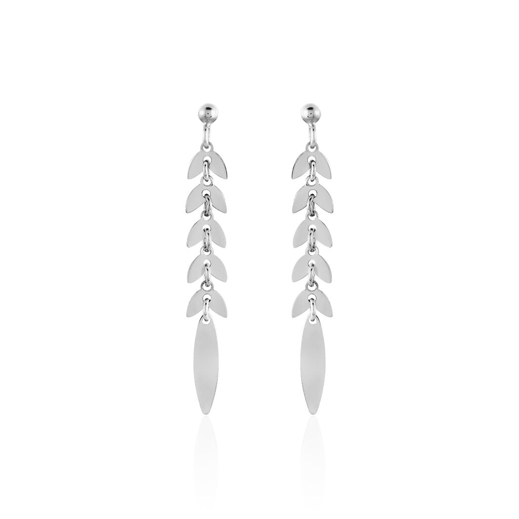 Boucles D'oreilles Pendantes Auxanne Argent Blanc