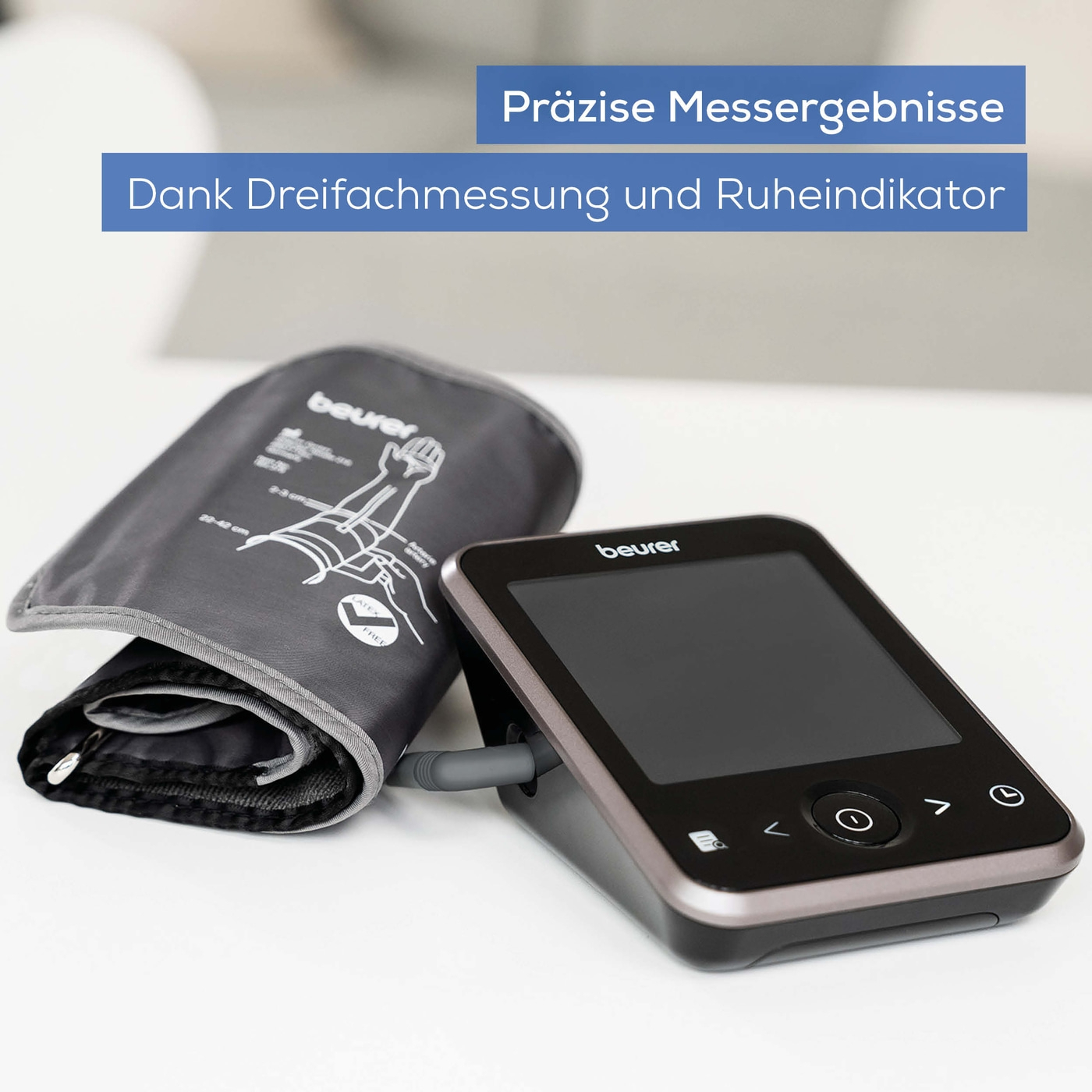 BM 64 Blutdruckmessgerät für den Oberarm mit Inflation-Technology   Patentiertem Ruheindikator (65400) - Schwarz