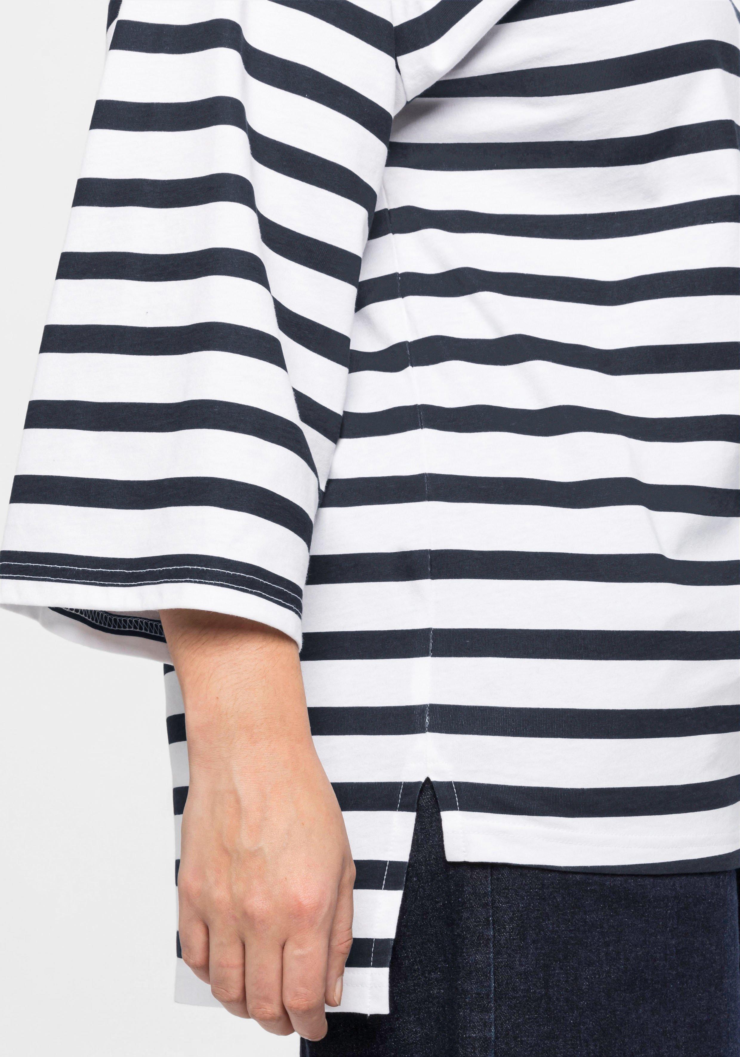 Shirt mit Ringeln und Trompeten-Ärmeln, oversized