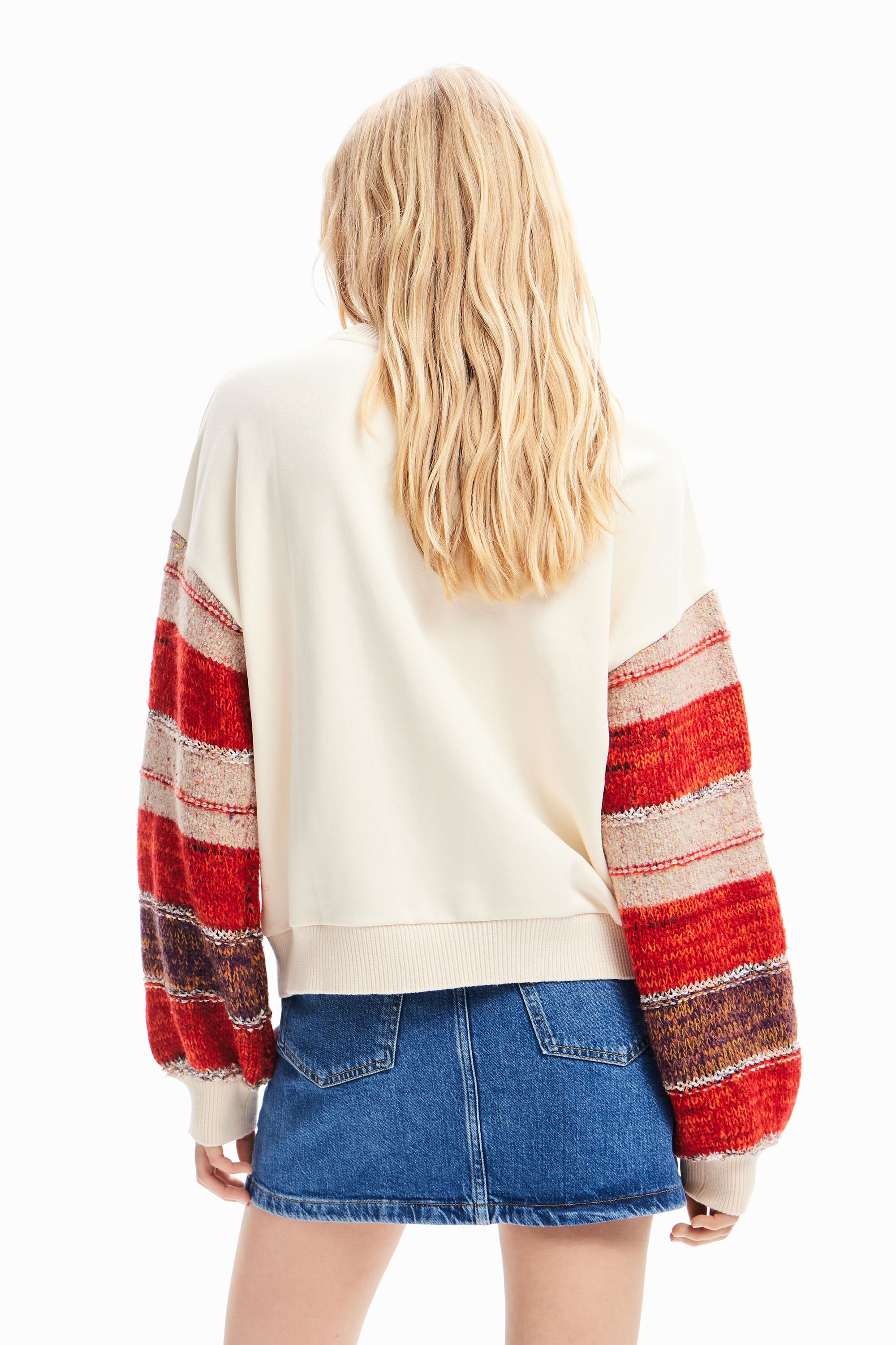 Sweat-shirt combiné broderie