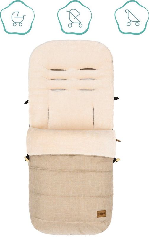 Baby wintervoetenzak 2 in 1 - Buggy - Kinderwagen - Beige - Fillikid