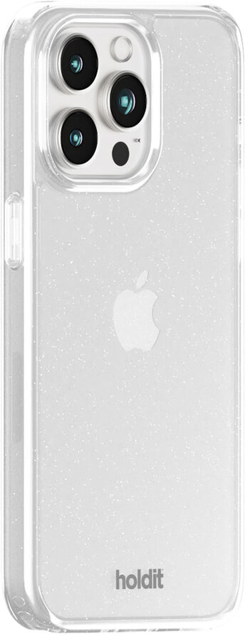 HoldIt Glitter Case iPhone 15 Pro Hvid