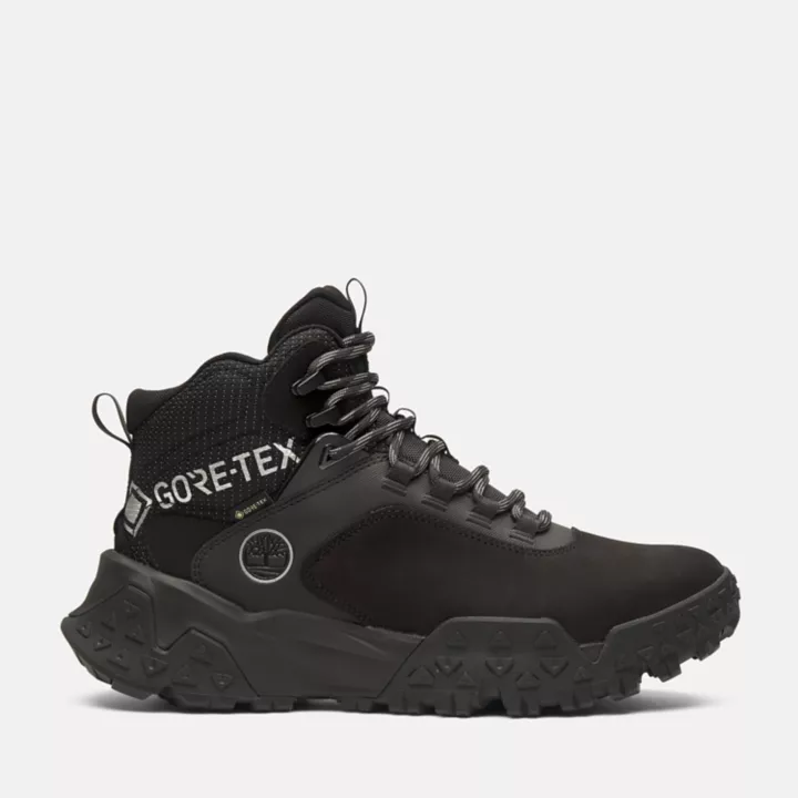 Chaussure de randonnée mi-haute à lacets Greenstride Motion 6 avec membrane imperméable Gore-Tex pour homme en noir