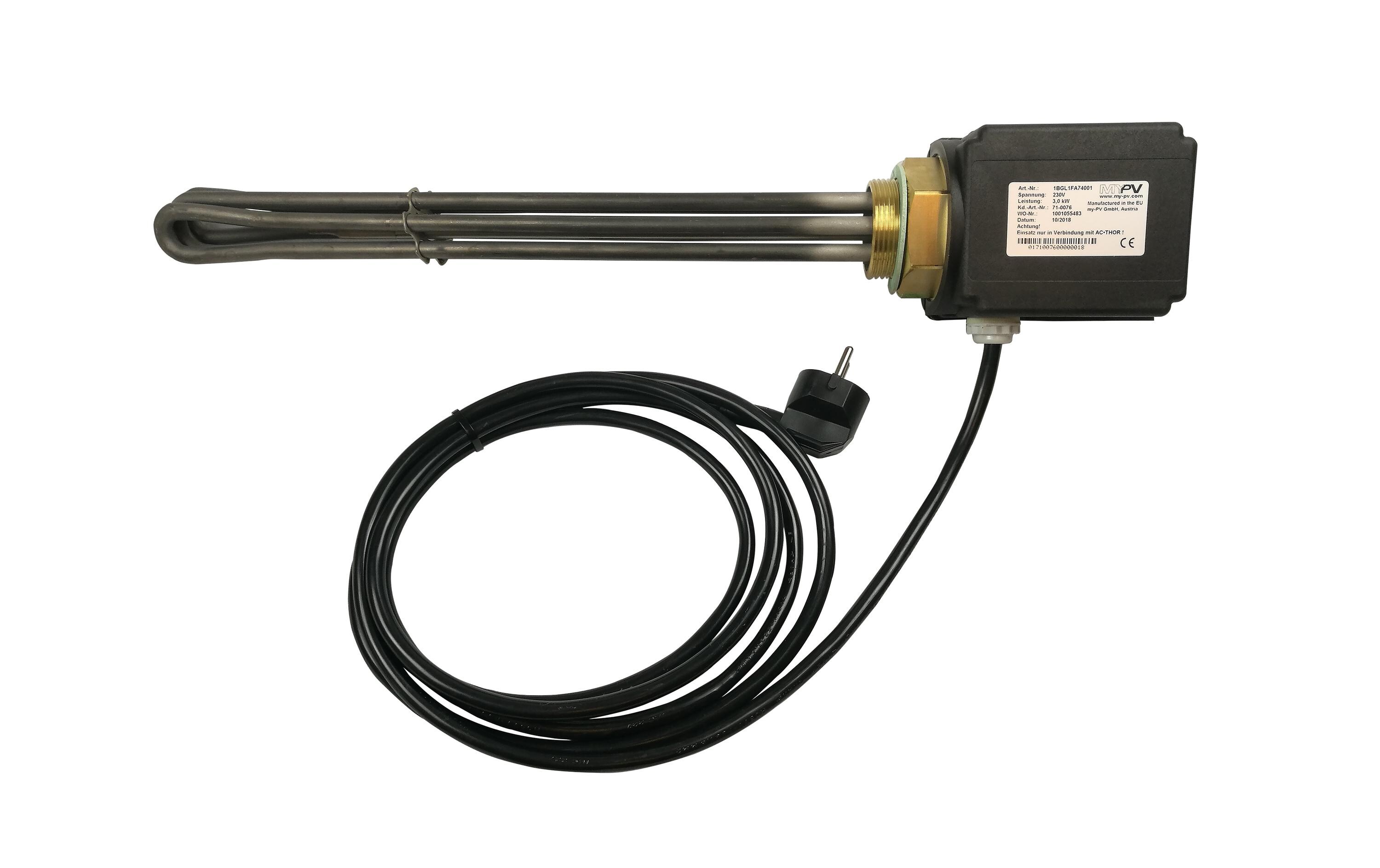 Einschraub-Heizkörper 3 kW, mit Thermostat<br>Einschraubheizkörper für die Anwendung mit dem Photovoltaik-Power-Manager AC THOR