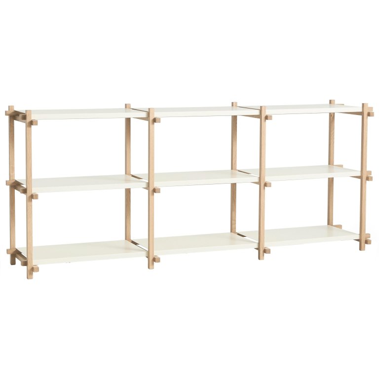Hay Woody Low stellingkast eikenhouten frame, Almond White