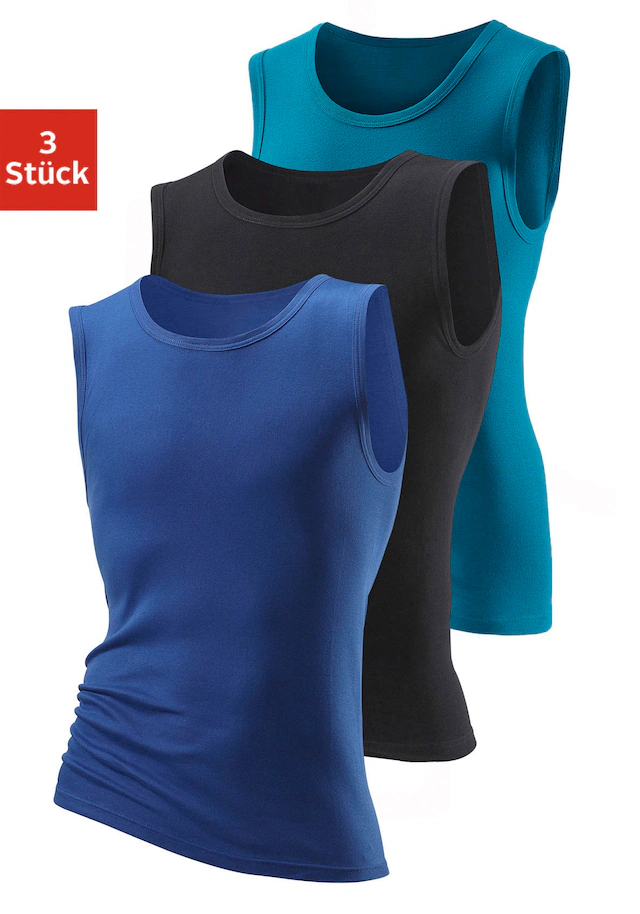 H.I.S Muscleshirt Packung, 3 Stk. aus weicher Feinripp-Qualität