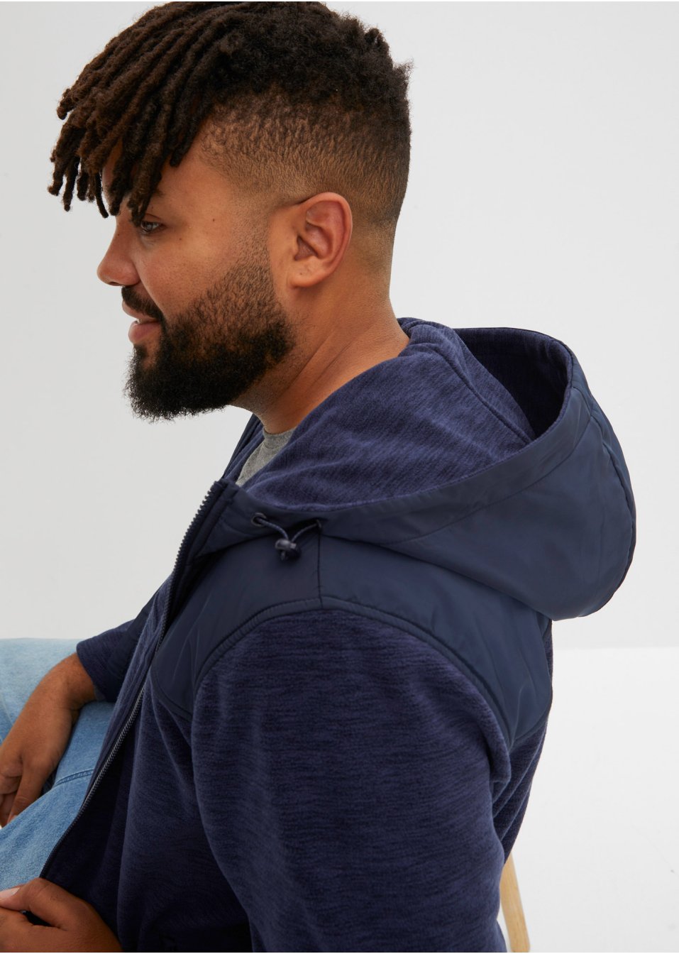 Veste polaire avec empiècement tissé