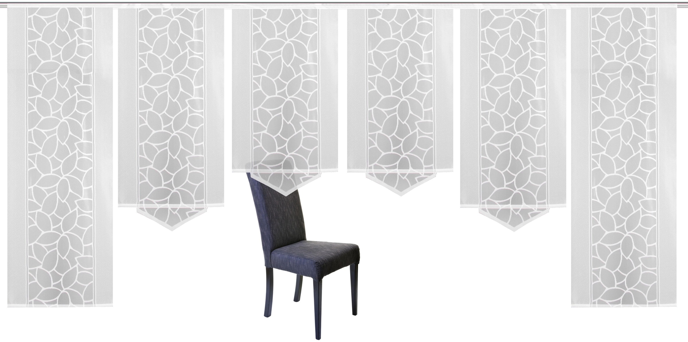 HOME WOHNIDEEN Schiebegardine »JENNA« Klettband 6 Stk. tlg. Schiebevorhang Jacquard Set
