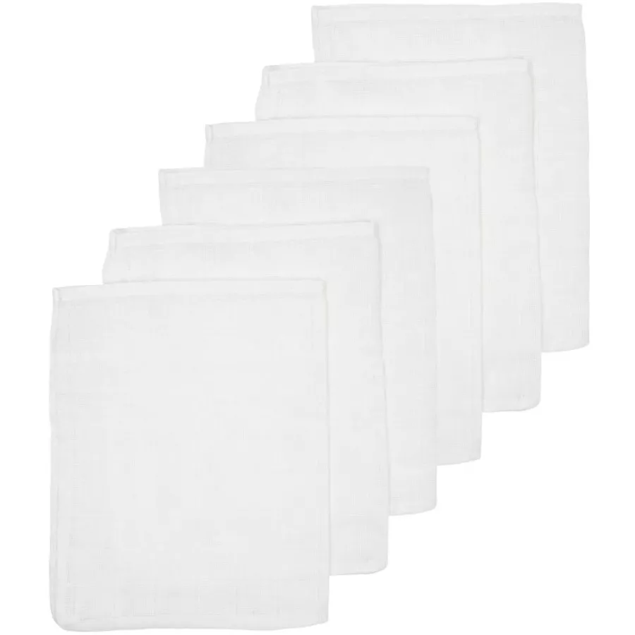 Meyco Musselin Waschhandschuhe 6er Pack Uni White