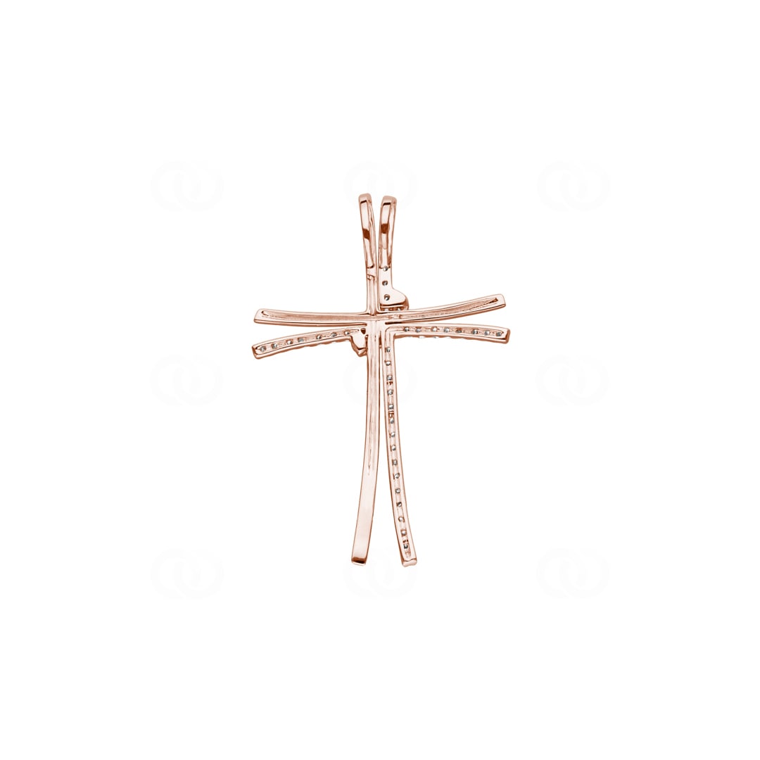 Kreuzanhänger 750/18 K Roségold mit Diamanten 0.35 ct H/si