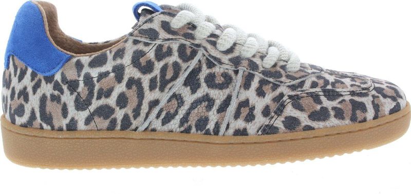 DWRS - Poona Leopard - Sneakers - Zand/Kobalt - Leer