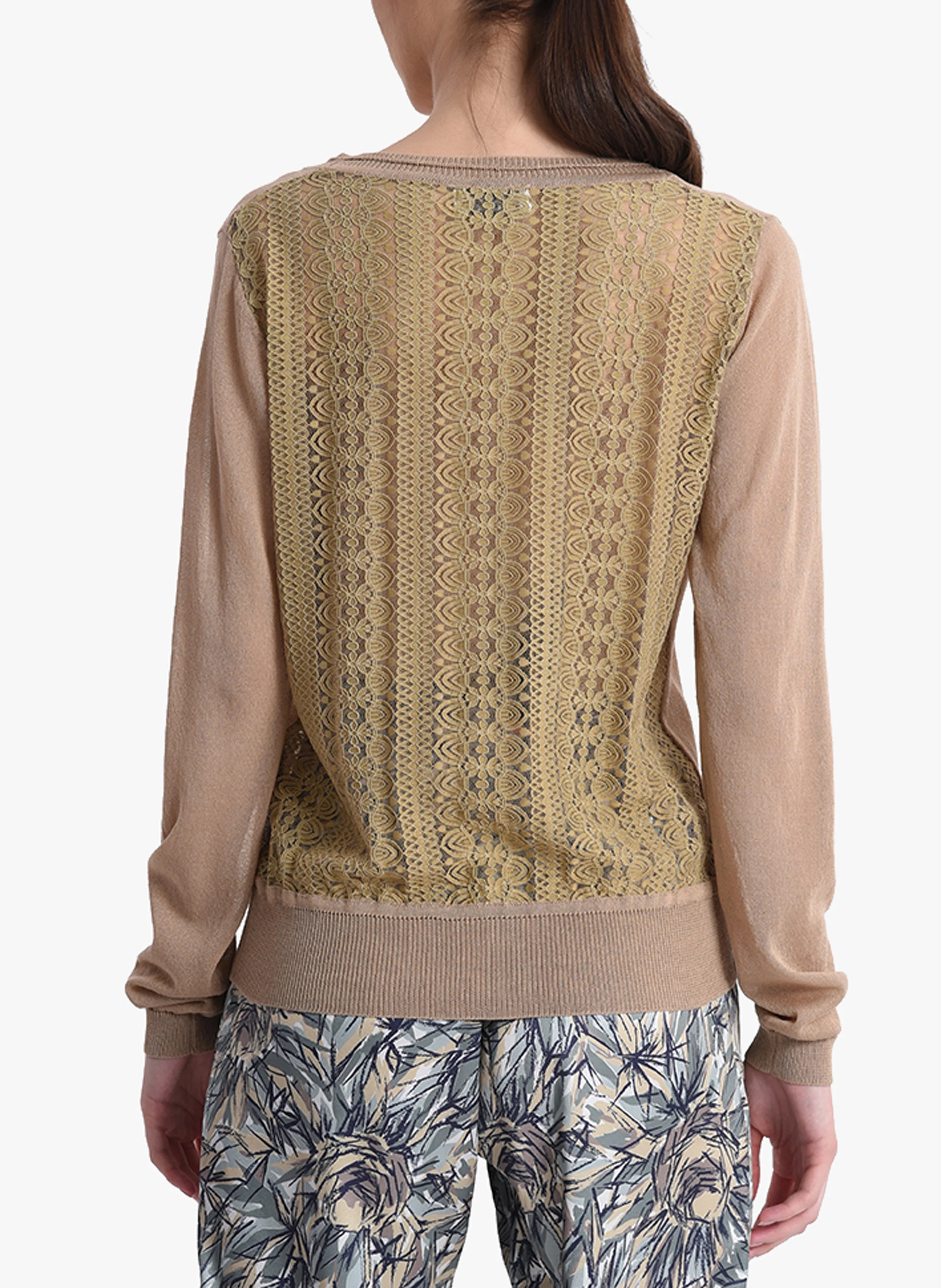 Gilet col V en viscose| Beige
