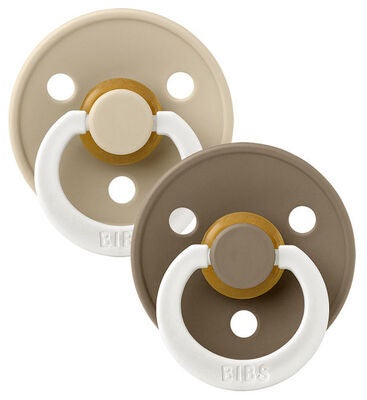 BIBS Smokk Colour 2-pack Lateks Størrelse 2, Vanilla Glow/Dark Oak Glow