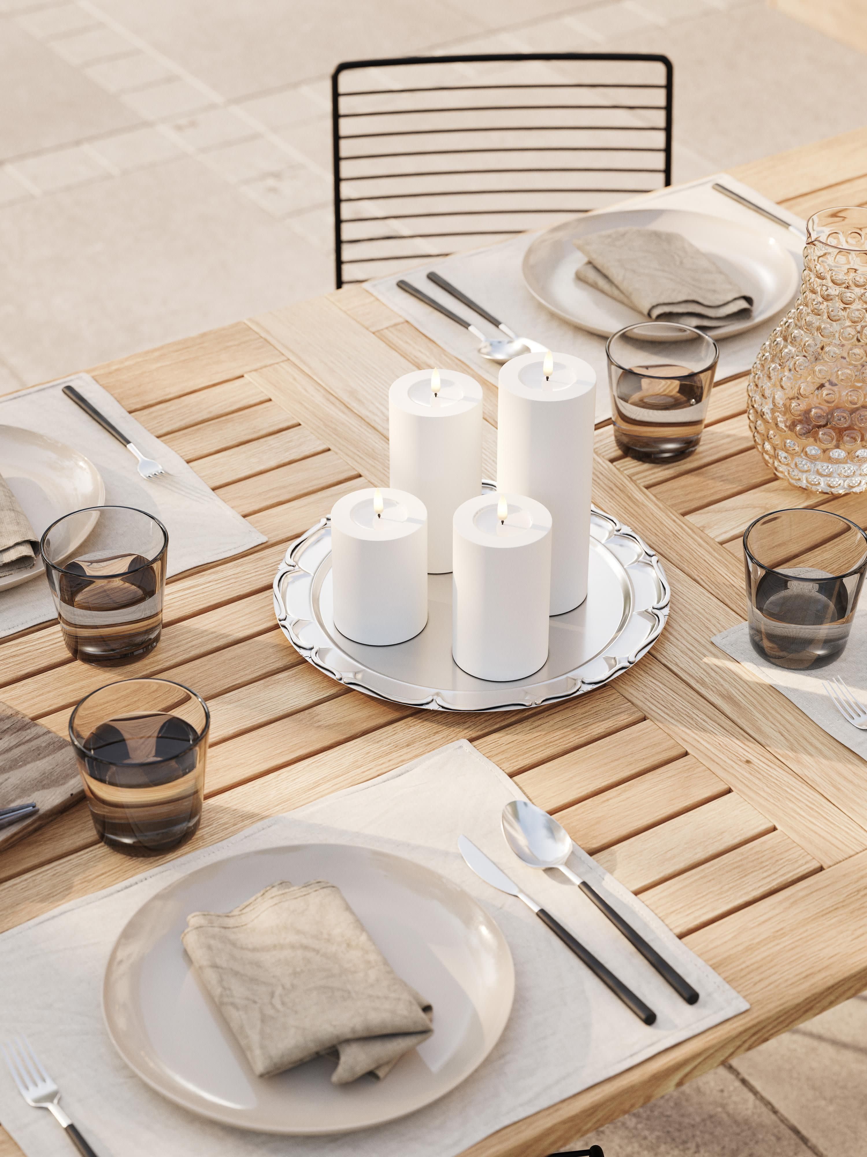 Handgemaakte LED kaarsen Real Flame met afstandsbediening, set van 5