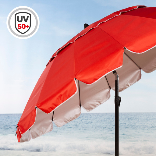 Guarda-sol de praia Aktive à prova de vento Ø220 cm com mastro inclinável