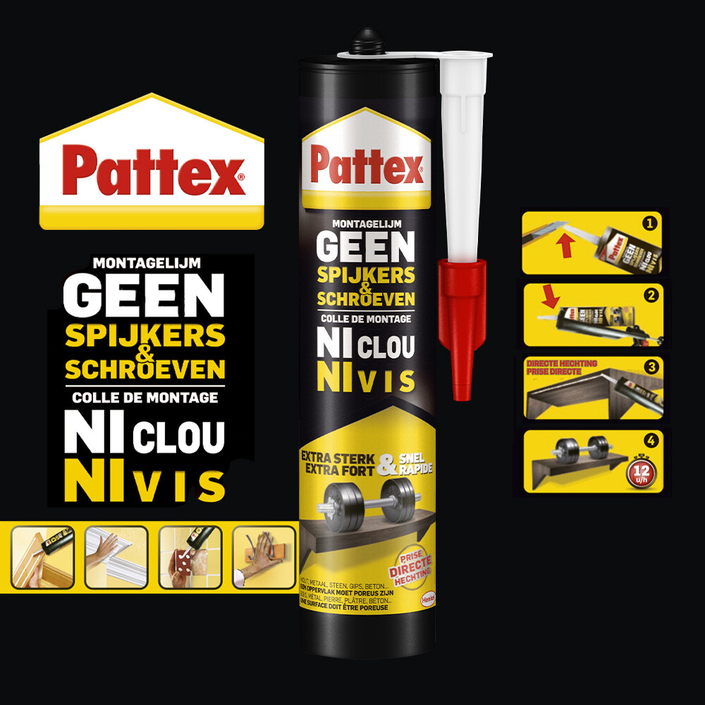 Pattex Geen Spijkers & Schroeven Montagekit Hout400 gr