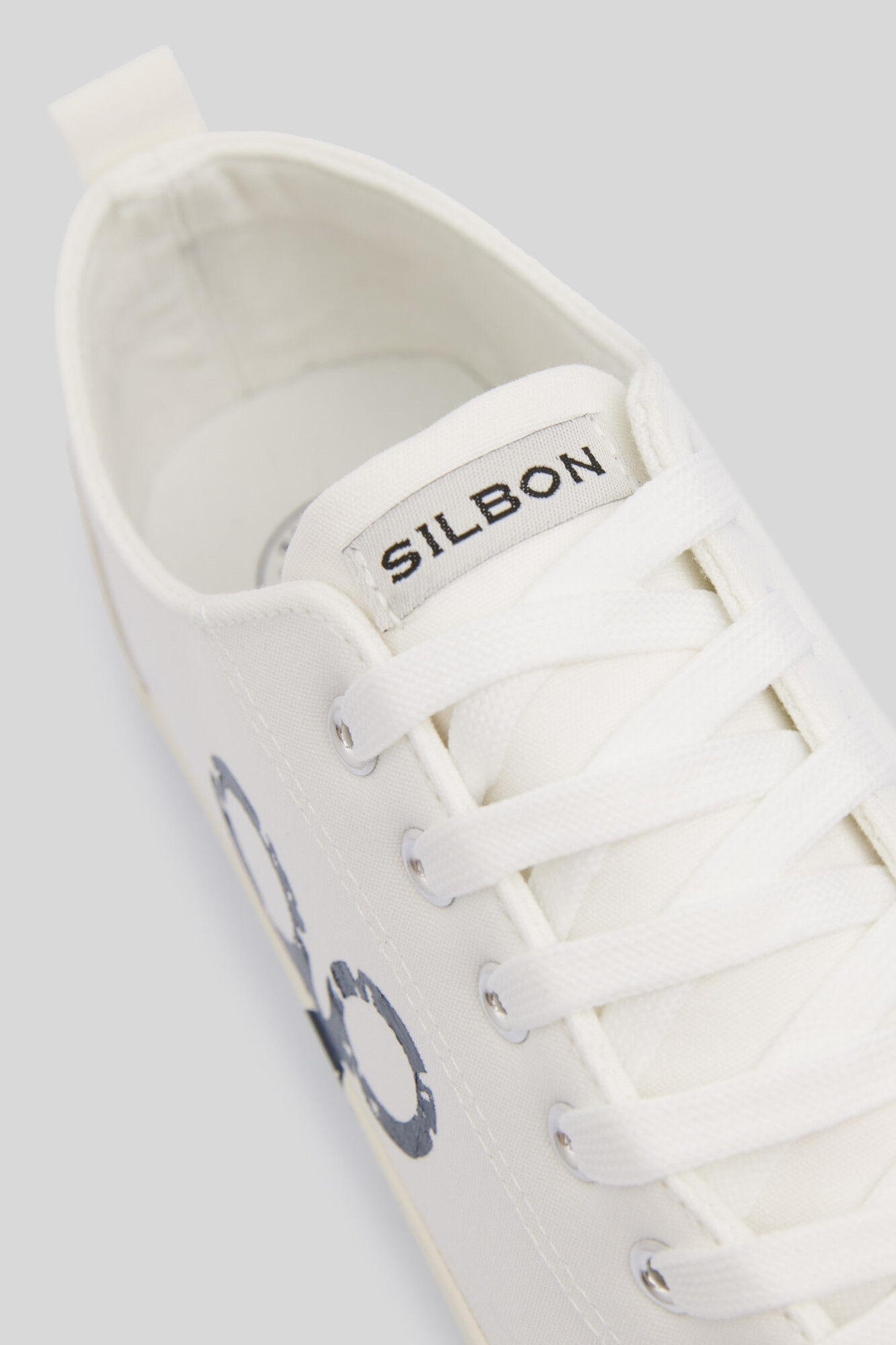 Tênis de lona branco estampado - Branco